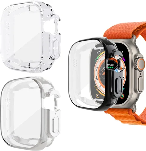 Vista 10 de Yrzper Funda protectora de pantalla compatible con Apple Watch Ultra de 1.732 pulgadas / Ultra 2 de 1.732 pulgadas, cubierta de TPU suave chapada