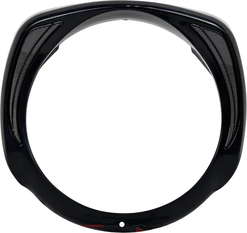 Vista 2 de Faros aro bisel anillo w/DRL para Street Glide Ultra Limited 14-23 Anillo negro para faro delantero, plástico ABS, Plug & Play, IP67 impermeable