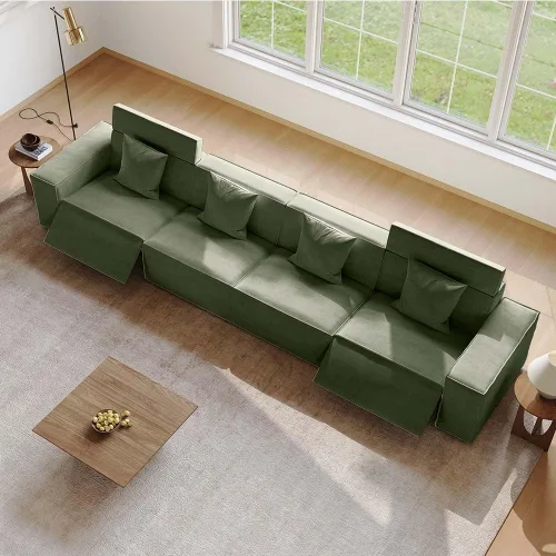 Vista 28 de Sofá eléctrico de 85 pulgadas, sofás modulares para sala de estar, moderno sofá biplaza reclinable grande, cómodo sofá nube de terciopelo