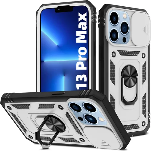 Vista 39 de Korecase Diseño para iPhone 12 Pro Max Kickstand Funda con cubierta de cámara de grado militar Caída de doble capa de cuerpo completo Protección a