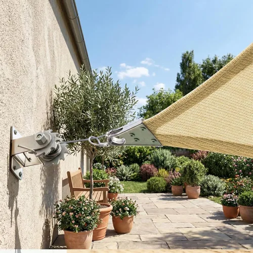 Vista 6 de ShadeMart - Toldo triangular de 12 x 12 x 12 pies, color beige, toldo de vela resistente de grado comercial, personalizado a medida, toldo