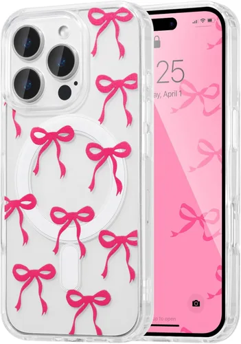 Vista 15 de UEEBAI - Funda magnética para iPhone 11, diseño de lazo, compatible con MagSafe, funda transparente delgada inalámbrica, antiamarilleo, a prueba