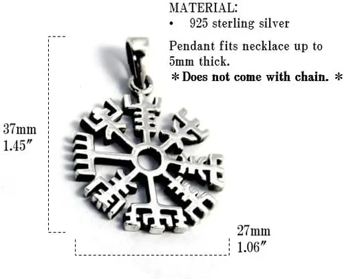 Vista 3 de COSUMOSU - Colgante de plata de ley 925 con brújula vikinga Vegivisir para hombres y mujeres, Metal, No es una piedra preciosa