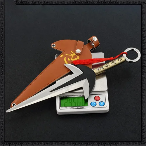 Vista 5 de QIDUDZ Namikaze Minato Kunai Yondaime, modelo de arma de 11.81 pulgadas, figura de acción de juguete de espada de metal ninja para regalo de niños