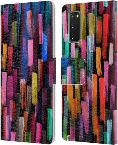 Vista 258 de Head Case Designs Officially Licensed Ninola Brushstrokes Black Summer Patterns Leather Wallet Case Compatible with Samsung Galaxy A07 4G