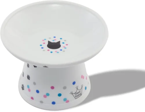 Vista 16 de Tazón elevado de comida para gatos Necoichi – Tazón elevado de cerámica para gatos para fatiga de bigotes y cuello, apto para lavavajillas