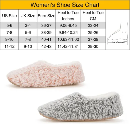 Vista 6 de Paquete de 2 pantuflas de casa suaves y peludas para mujer en interiores, cálidas suelas antideslizantes de sherpa, zapatos de calcetín mullidos