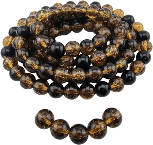 Vista 8 de DandS ltd Cuentas de cristal agrietadas para la fabricación de joyas, champán, pulseras vibrantes de bricolaje, collares, aretes, suministros