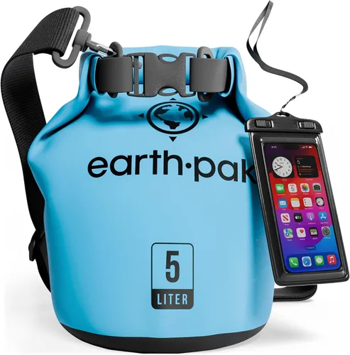 Vista 63 de Earth Pak Bolsa Seca Impermeable - Mochila Impermeable de Cierre Enrollable Superior Mantiene el Equipo Seco para Kayak con Funda Impermeable