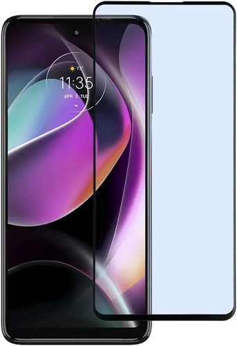 Vista 3 de Protector de pantalla de vidrio templado adhesivo completo para Motorola Moto G 5G (2022) /XT2213 - Negro