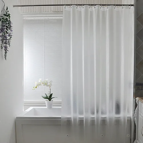 Vista 17 de AooHome Eva - Forro de ducha pequeño de 36 x 72 pulgadas, cortina de baño transparente de calibre 8 con ganchos, imanes inferiores, impermeable