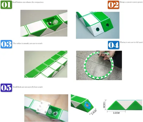 Vista 4 de Magic Snake Twist Puzzle Twisty Toy Random Color Shipping