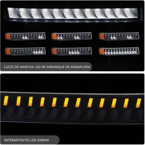 Vista 5 de DNA MOTORING Par de luces de señal de giro LED DRL de arranque secuencial para parachoques Compatible con Chevy GMC Express Savana 1500 03-14