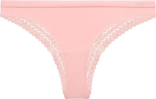 Vista 4 de Jessica Simpson Ropa interior para mujer - Paquete de 3 bragas Tanga de encaje de microfibra (S-XL)
