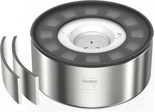 Vista 12 de Cuenco de agua antiderrames para perros, de acero inoxidable de doble pared con tapa a prueba de salpicaduras y disco flotante, base antideslizante