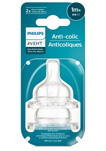 Vista 11 de Philips Avent Biberón anticólico Flow 1 pezón, 2 unidades, SCY761/02 Transparente