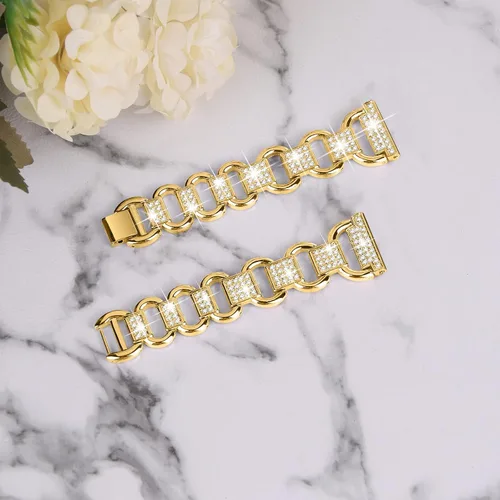 Vista 3 de Pulsera de metal compatible con Amazfit GTS 4/GTS 4 Mini/Bip 3/Bip 3 Pro/GTS/Bip para mujer, correa de reloj elegante de 0.787 pulgadas (0.787 in)