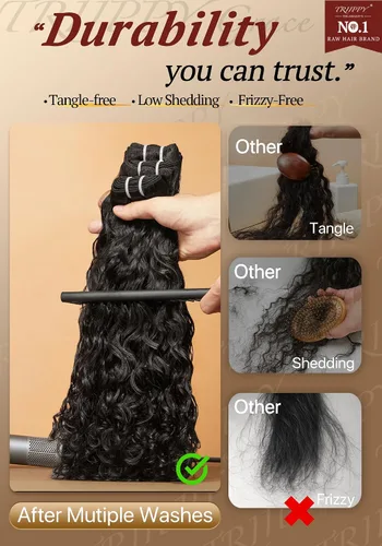 Vista 8 de Paquetes de cabello humano con ondas de agua, 100% cabello #Onda de agua de color natural