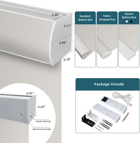 Vista 8 de Cortinas enrollables inteligentes de filtrado de luz motorizadas compatibles con HomeKit, persianas inteligentes para ventanas con 1% de apertura
