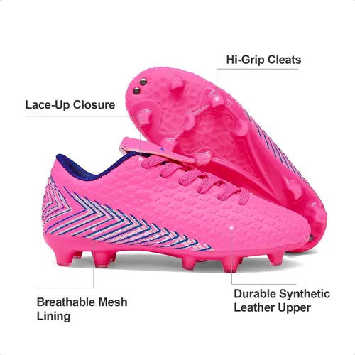 Vista 5 de DREAM PAIRS Boys Girls Outdoor Soccer Cleats Firm Ground Football Shoes for LittleBig Kid