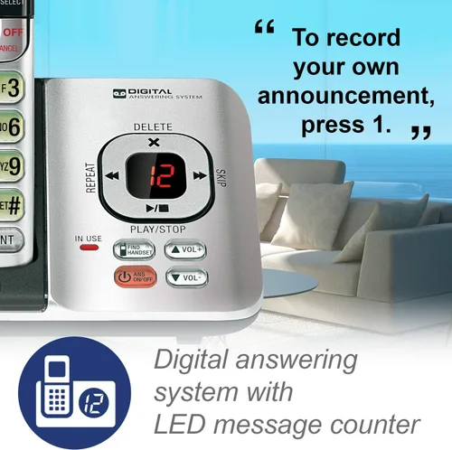 Vista 2 de Teléfono inalámbrico VTech DECT 6.0, Plateado