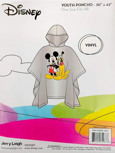 Vista 5 de Disney Mickey Mouse Pluto Rain Poncho - Sudadera con capucha - Talla juvenil