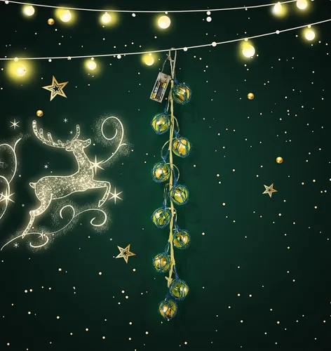 Vista 3 de SAILINGSTORY - Cadena de luces flotantes de cristal para pesca, bolas de boya de 2 pulgadas Playa costera náutica, decoración navideña, adornos