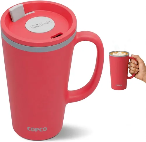Vista 11 de Copco - Taza de café con cono de 16 onzas, mango y tapa resistente a Azul