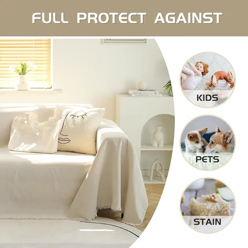Vista 3 de MEETSKY Funda para Sofá Funda de Sofá Lavable Funda para Sofá de Dos Plazas Fundas Individuales de Chenilla para Sofá Sala de Estar Perros Protector