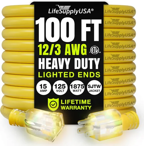 Vista 70 de Cable de extensión de 3 pies para exteriores/interiores, calibre 10/3, ultra resistente, SJTW, resistente al agua, certificación ETL, cable