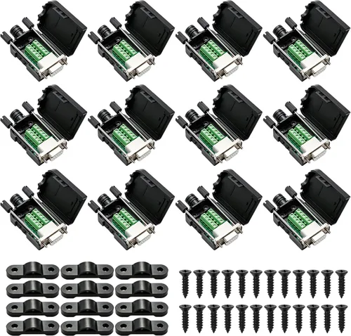Vista 9 de 12PCS DB9 Macho Solderless 9 Pin Breakout Connector 12 piezas macho sin soldadura
