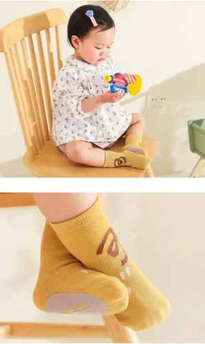 Vista 3 de Calcetines antideslizantes de algodón para bebé, niña, niño, recién nacido, antideslizantes, de algodón, para cama elástica