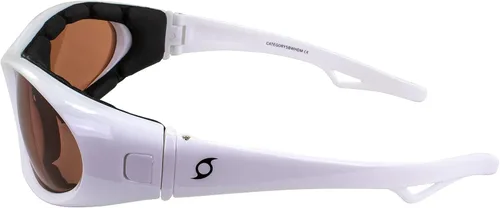 Vista 6 de 3 pares de gafas Hurricane de categoría 5 Jet Water Ski gafas híbridas Marco blanco con lente de espejo de conducción marcos negros y rojos