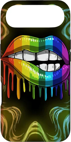 Vista 27 de Rainbow Lip Drip Lesbiana Gay Pride Bisexual Transgénero LGBT Funda para iPhone 17