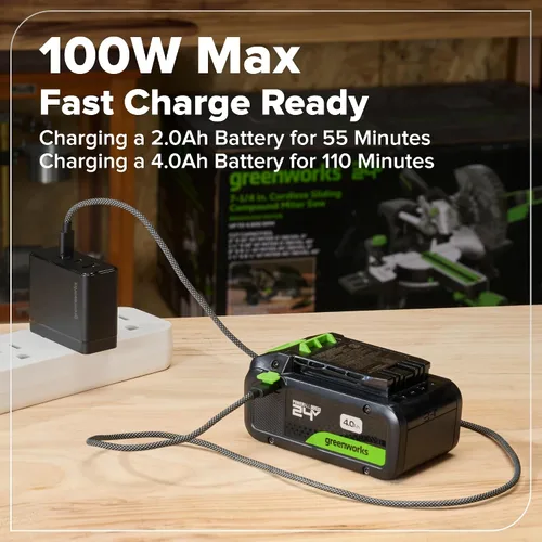Vista 17 de Greenworks - Taladro inalámbrico sin escobillas de 24 V, 400 pulgadas-libras más combo de destornillador de 1950pulgadas-libras, alto par, ligero