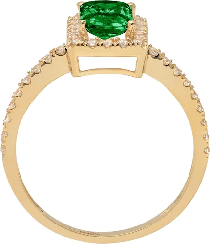 Vista 2 de Clara Pucci Solitario de corte esmeralda brillante de 1.79 quilates con acento impecable, ideal VVS1 imitación CZ verde esmeralda compromiso