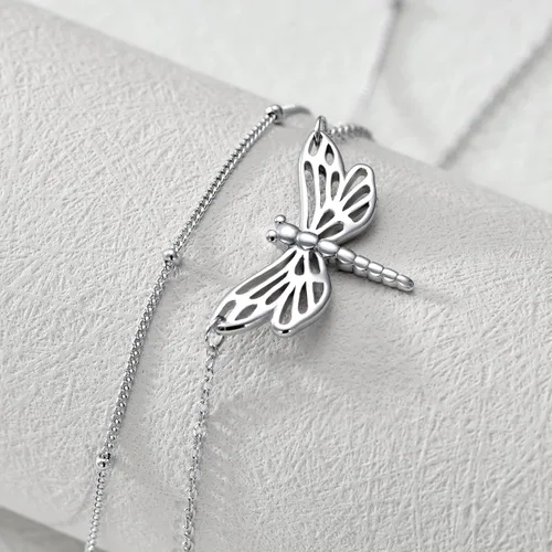 Vista 5 de MONGAS Árbol de la vida/cruz infinita/cerradura y llave/loto/hamsa/caballo/fresa/ópalo/látar/libélula/corazón/violín collar en capas de plata