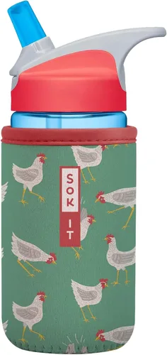 Vista 204 de Sok It BotlSok Funda para botella de agua con cubierta de neopreno aislante (Floral abstracto, se ajusta a CamelBak o Nalgene de 12 onzas)