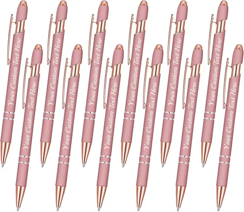Vista 51 de 12 bolígrafos personalizados a granel, bolígrafos personalizados con grabado personalizado con nombre o texto, regalo ideal de aniversario