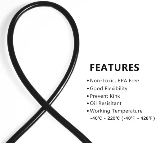 Vista 4 de QuQuyi Manguera de Vacío de Silicona de 1/8" (3mm) DI x 3/16" DE Silicona Negra de Alta Temperatura Grado Alimenticio Tubo de Silicio Puro Manguera