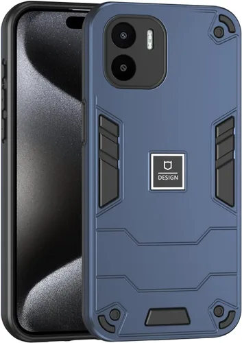 Vista 333 de Funda compatible con Redmi A1, compatible con Redmi A2 2 en 1 [PC dura + TPU], funda de teléfono negra