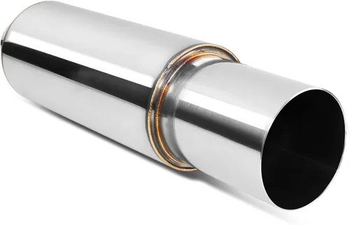 Vista 13 de DNA MOTORING EXA-MF-001-T1 Silenciador de tubo de escape recto de acero inoxidable de 4 pulgadas de diámetro exterior, salida de 3 pulgadas, entrada