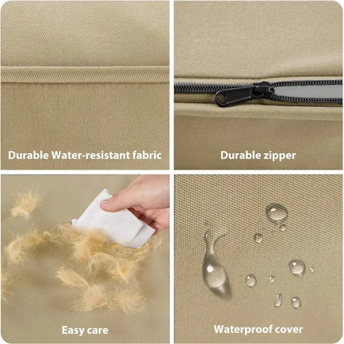Vista 7 de BFPETHOME Cama para Perros de Exterior para Perros Grandes, Impermeable, Ortopédica con Funda Extraíble Lavable, Colchoneta de Espuma Tipo Caja