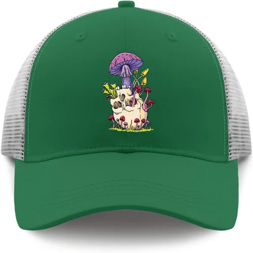 Vista 9 de Baseball Caps Human Skull and Mushroom Dad Hat, Vintage Dad Hat for Women