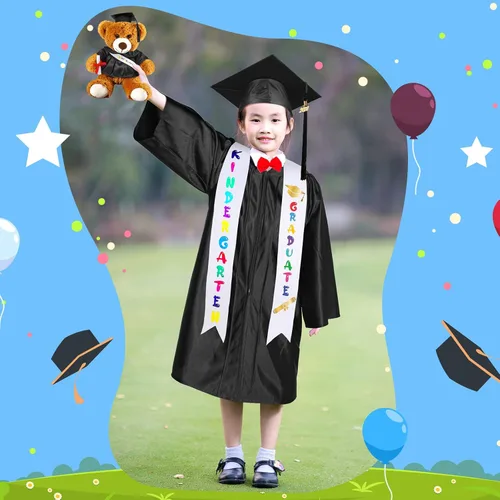 Vista 5 de Sintuff 7 piezas de gorro de graduación de jardín de infantes 2023 accesorios de graduación preescolar estola borla banda encanto oso regalos
