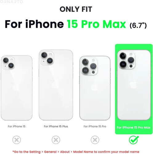 Vista 2 de ORNARTO Funda compatible con iPhone 15 Pro Max de 6.7 pulgadas, de silicona líquida delgada, de 3 capas, de gel suave, protectora, a prueba