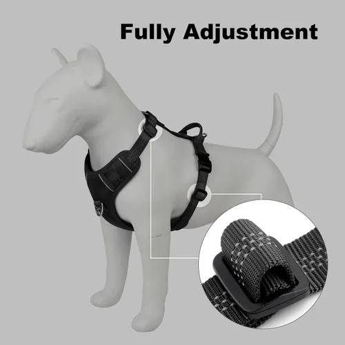 Vista 7 de Plutus Pet Arnés sin tirones para perro, arnés reflectante ajustable con asa, a prueba de escapes, acolchado suave para perros pequeños, medianos