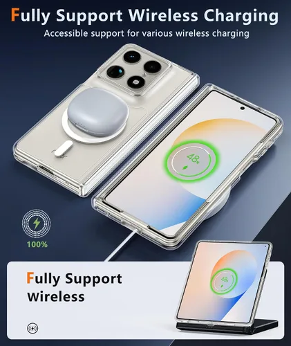Vista 5 de FNTCASE Funda plegable para Motorola Razr: con protección de bisagra, fundas magnéticas transparentes compatibles con Magsafe grado militar contra