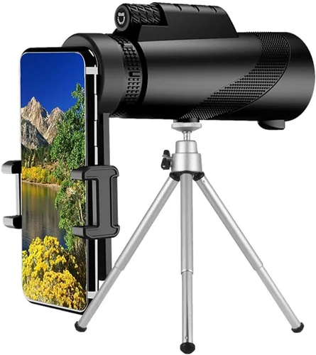 Vista 4 de High-Power 12x50 HD Handheld Monocular Telescope with Smartphone Adapter and Tripod – Lightweight and Portable for Bird Watching and Outdoor