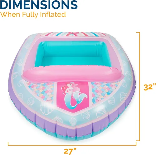 Vista 3 de Swimways Disney Princess Ariel - Vehículo acuático inflable para niños a partir de 3 años